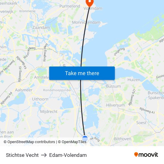 Stichtse Vecht to Edam-Volendam map