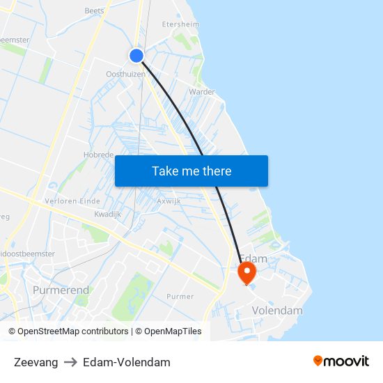 Zeevang to Edam-Volendam map