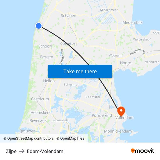 Zijpe to Edam-Volendam map