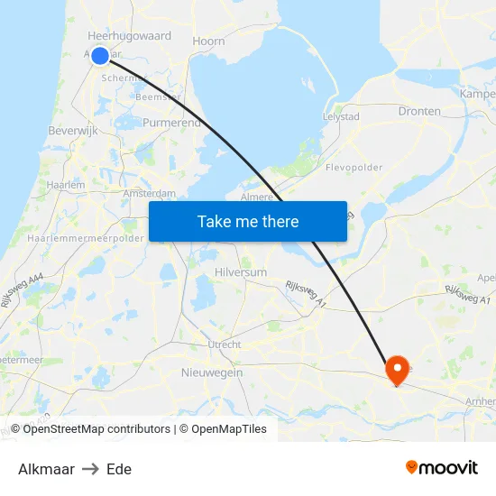Alkmaar to Ede map