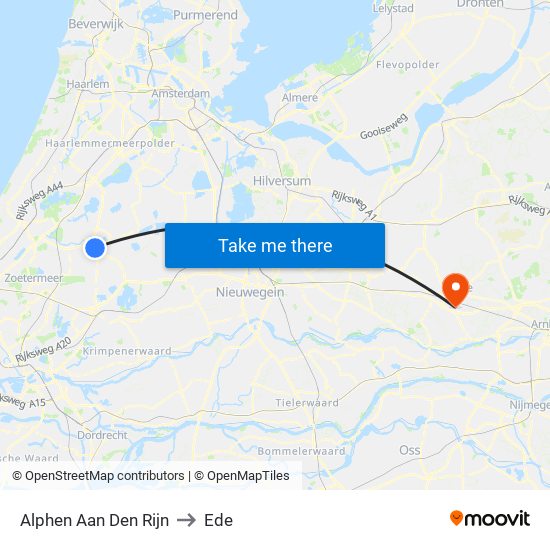 Alphen Aan Den Rijn to Ede map