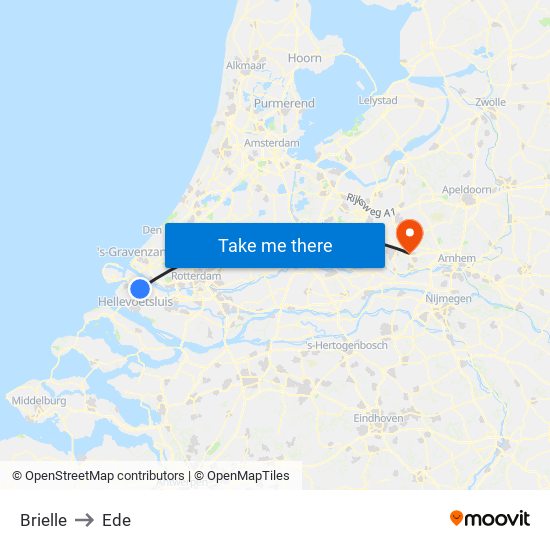 Brielle to Ede map