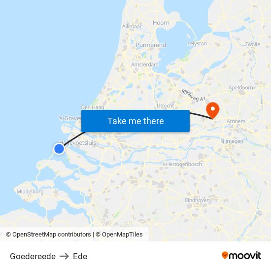 Goedereede to Ede map