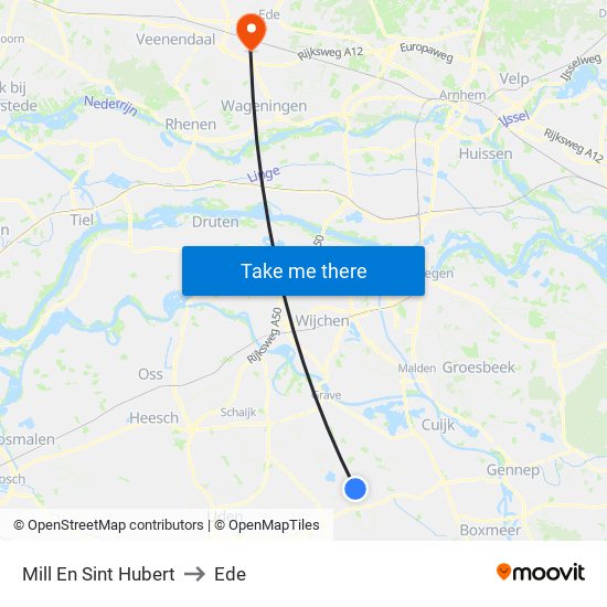Mill En Sint Hubert to Ede map