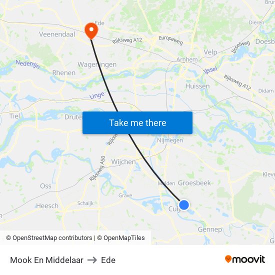 Mook En Middelaar to Ede map