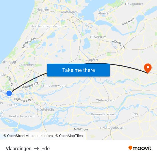 Vlaardingen to Ede map