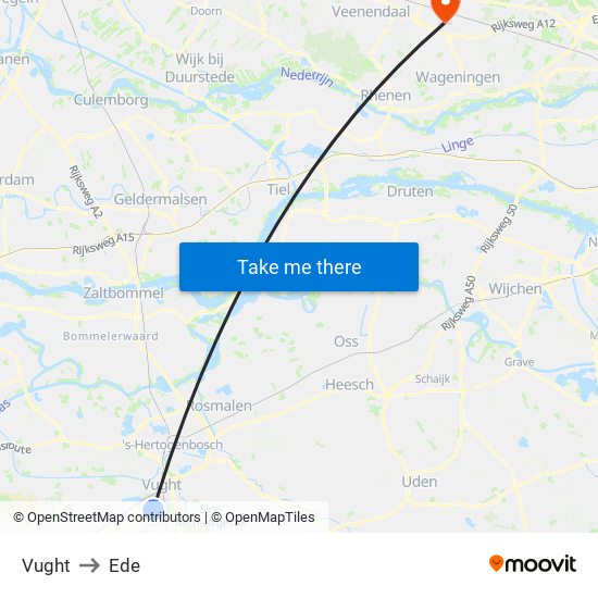 Vught to Ede map