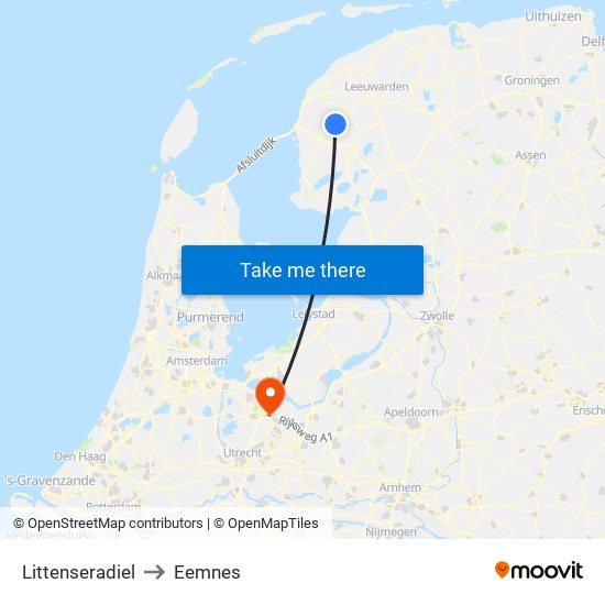 Littenseradiel to Eemnes map