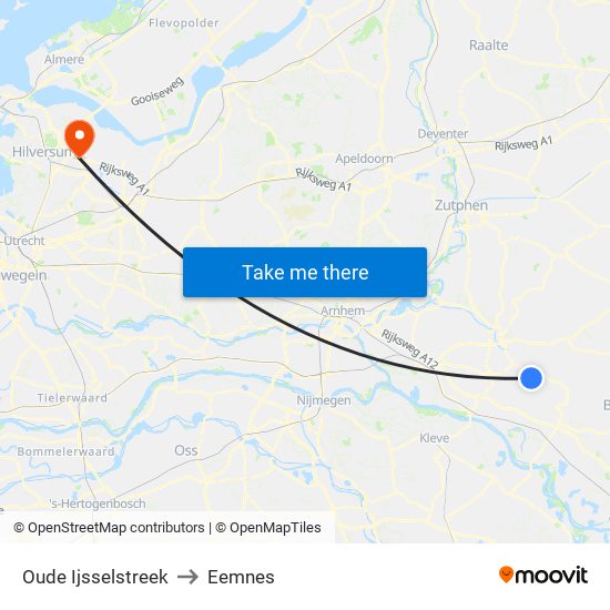 Oude Ijsselstreek to Eemnes map