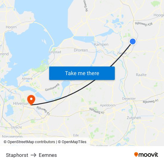 Staphorst to Eemnes map