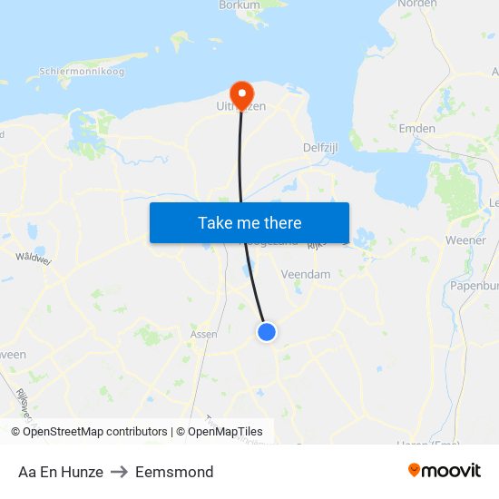 Aa En Hunze to Eemsmond map