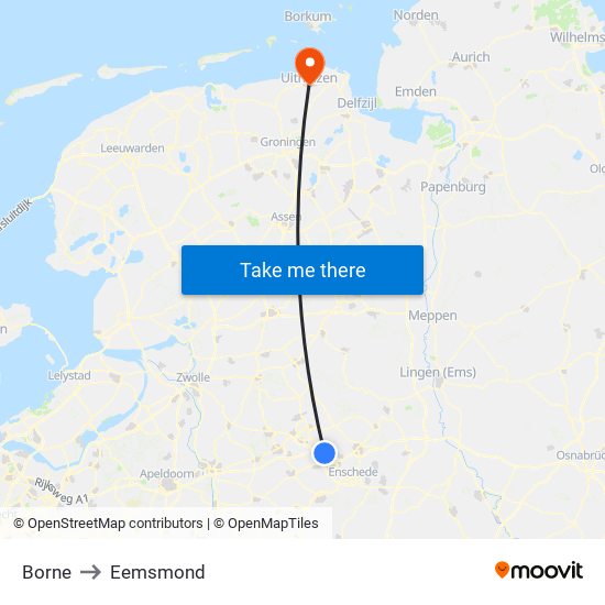 Borne to Eemsmond map