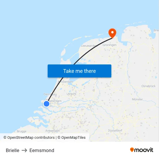 Brielle to Eemsmond map