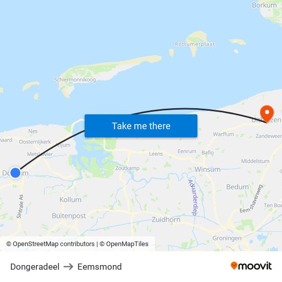 Dongeradeel to Eemsmond map