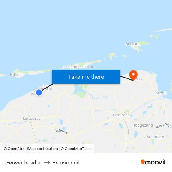 Ferwerderadiel to Eemsmond map