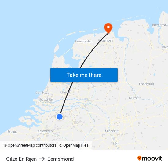 Gilze En Rijen to Eemsmond map