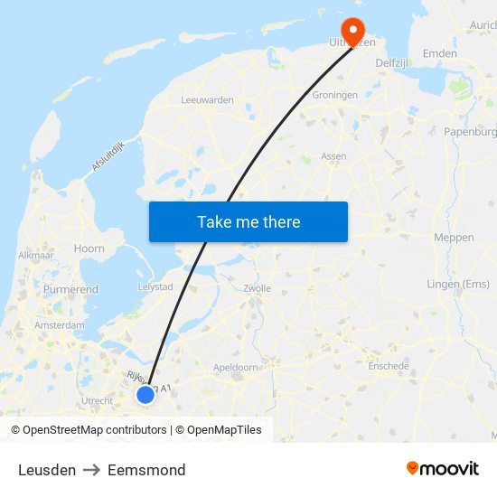 Leusden to Eemsmond map