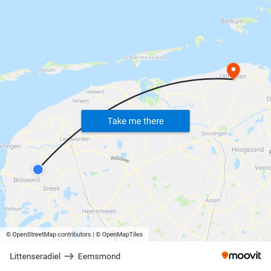 Littenseradiel to Eemsmond map
