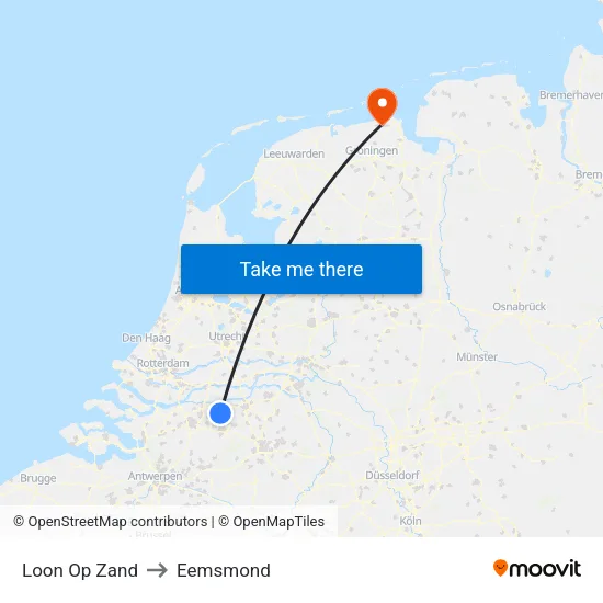 Loon Op Zand to Eemsmond map