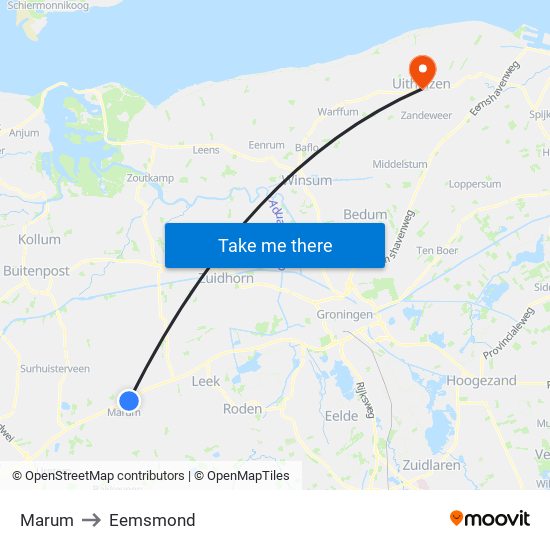 Marum to Eemsmond map