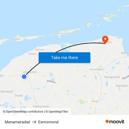Menameradiel to Eemsmond map