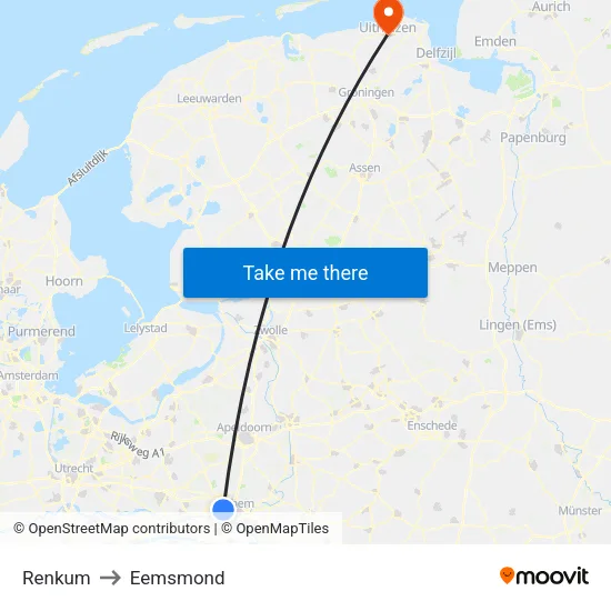 Renkum to Eemsmond map