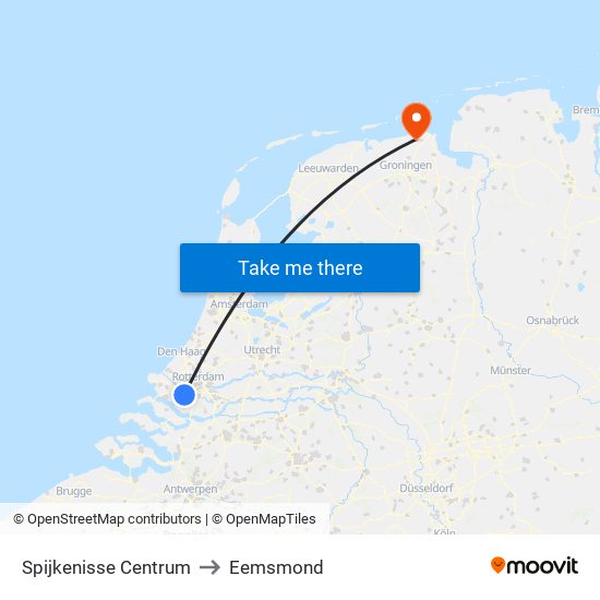 Spijkenisse Centrum to Eemsmond map