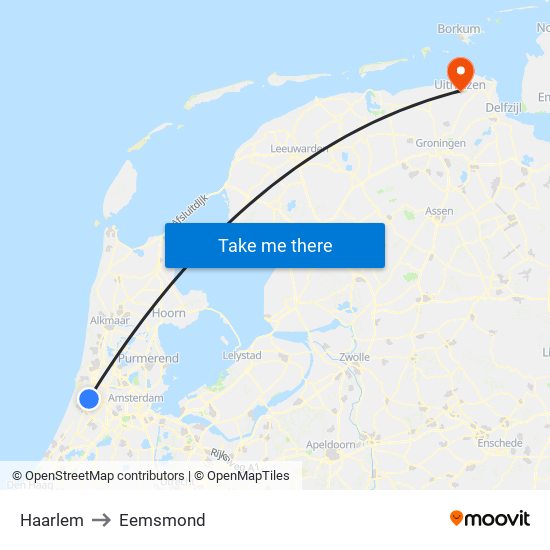 Haarlem to Eemsmond map