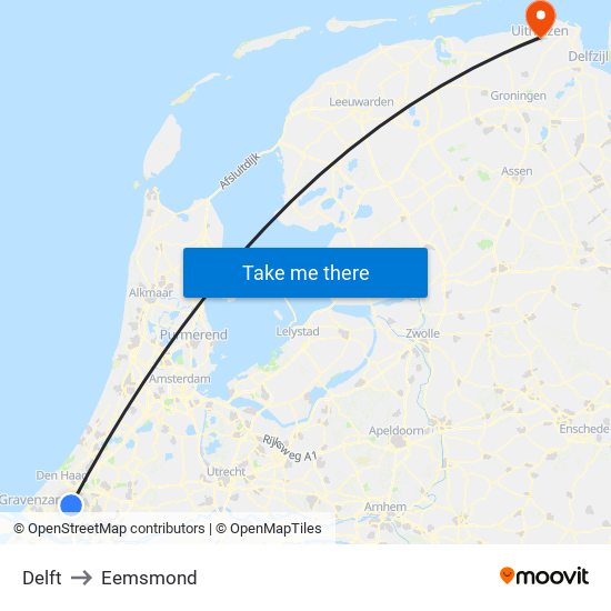 Delft to Eemsmond map