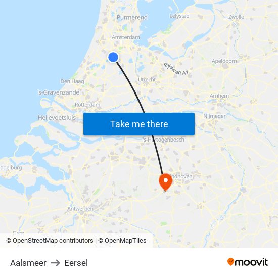 Aalsmeer to Eersel map