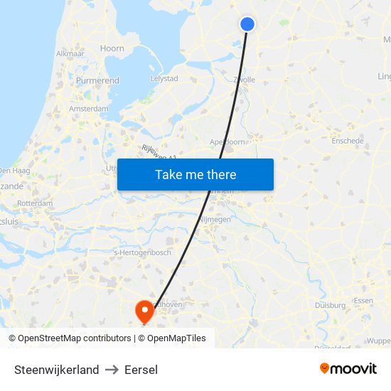 Steenwijkerland to Eersel map