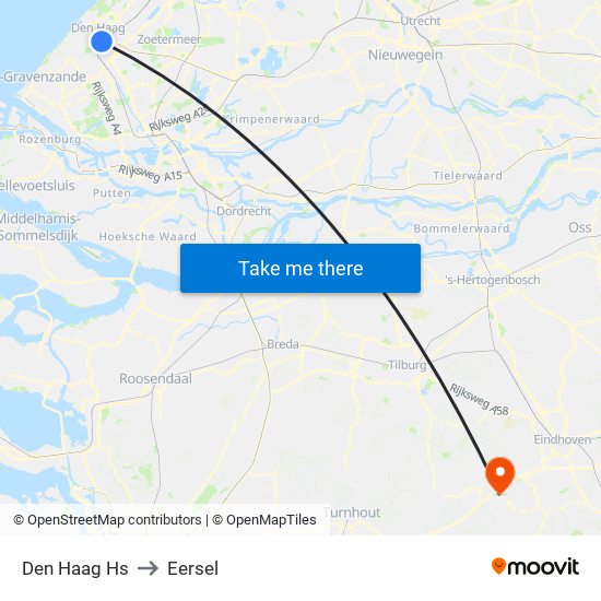 Den Haag Hs to Eersel map