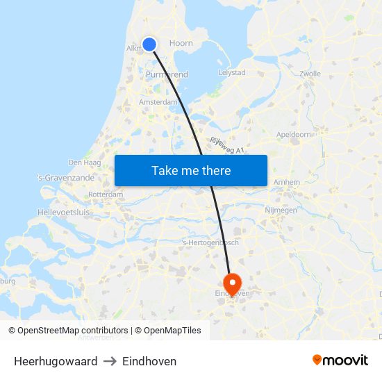 Heerhugowaard to Eindhoven map