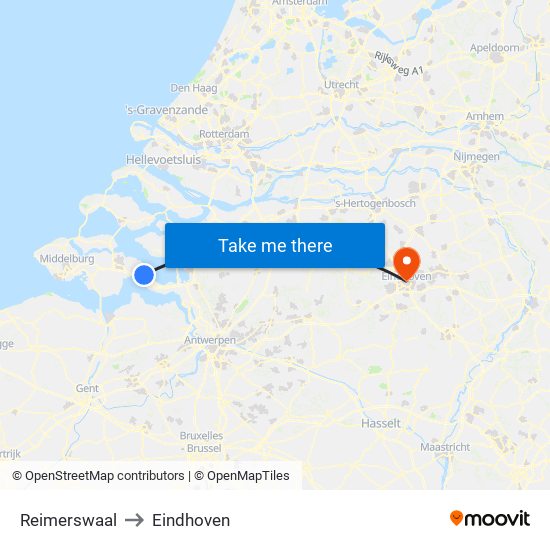 Reimerswaal to Eindhoven map