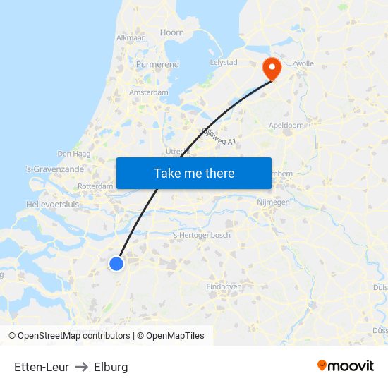 Etten-Leur to Elburg map