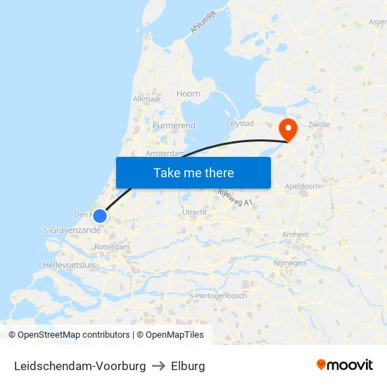 Leidschendam-Voorburg to Elburg map