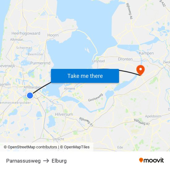 Parnassusweg to Elburg map