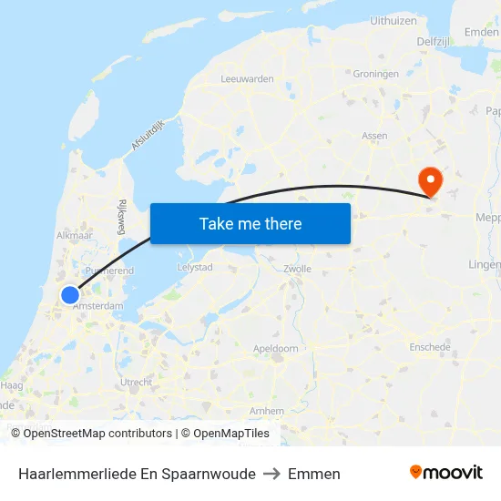 Haarlemmerliede En Spaarnwoude to Emmen map