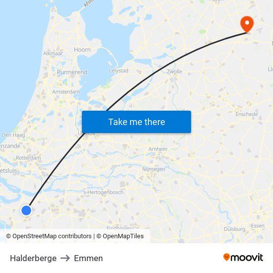 Halderberge to Emmen map
