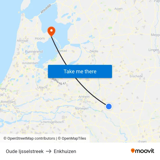 Oude Ijsselstreek to Enkhuizen map
