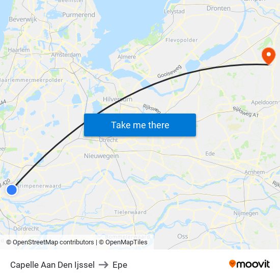 Capelle Aan Den Ijssel to Epe map