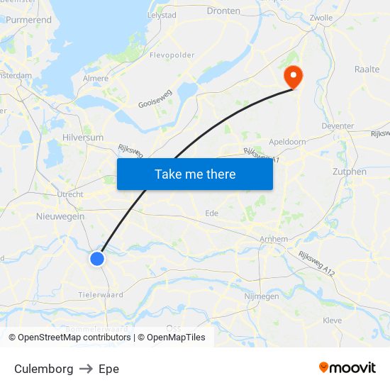 Culemborg to Epe map