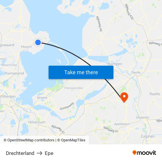 Drechterland to Epe map