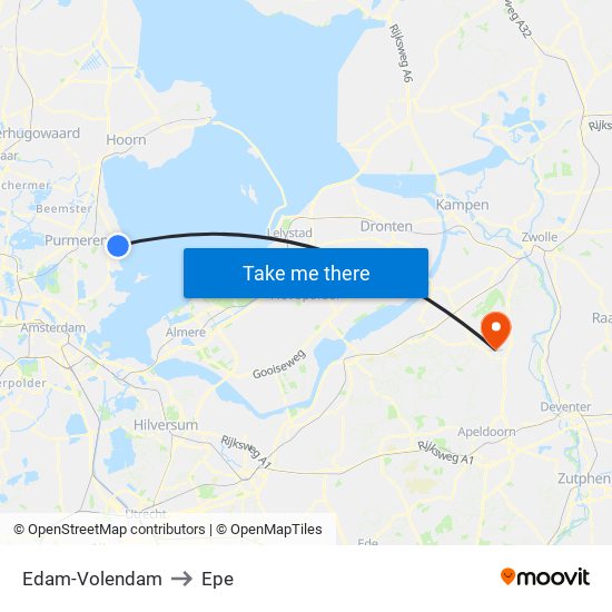 Edam-Volendam to Epe map