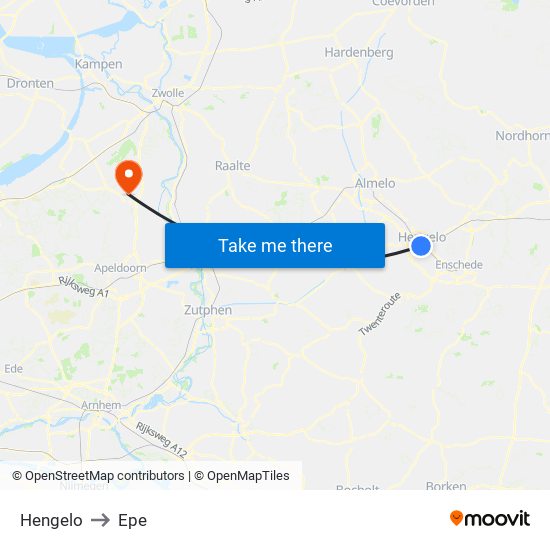 Hengelo to Epe map