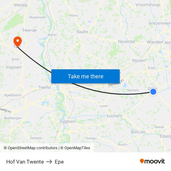 Hof Van Twente to Epe map