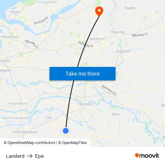 Landerd to Epe map