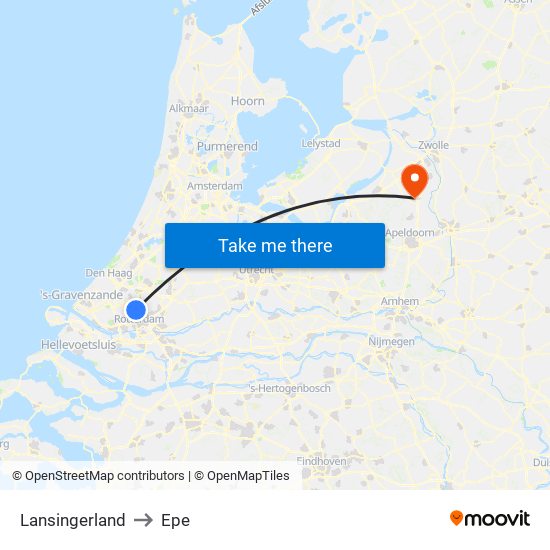 Lansingerland to Epe map