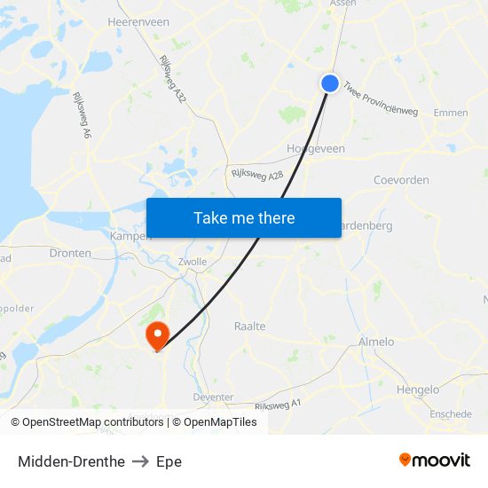 Midden-Drenthe to Epe map