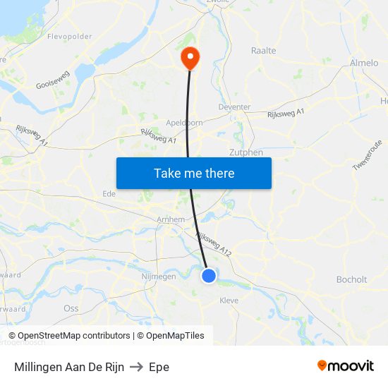 Millingen Aan De Rijn to Epe map